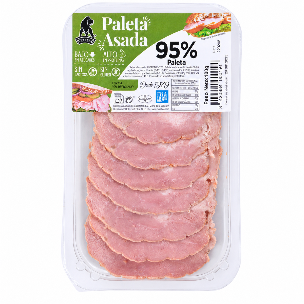 ICARBEN PALETA ASADA LONCHAS 100GR
