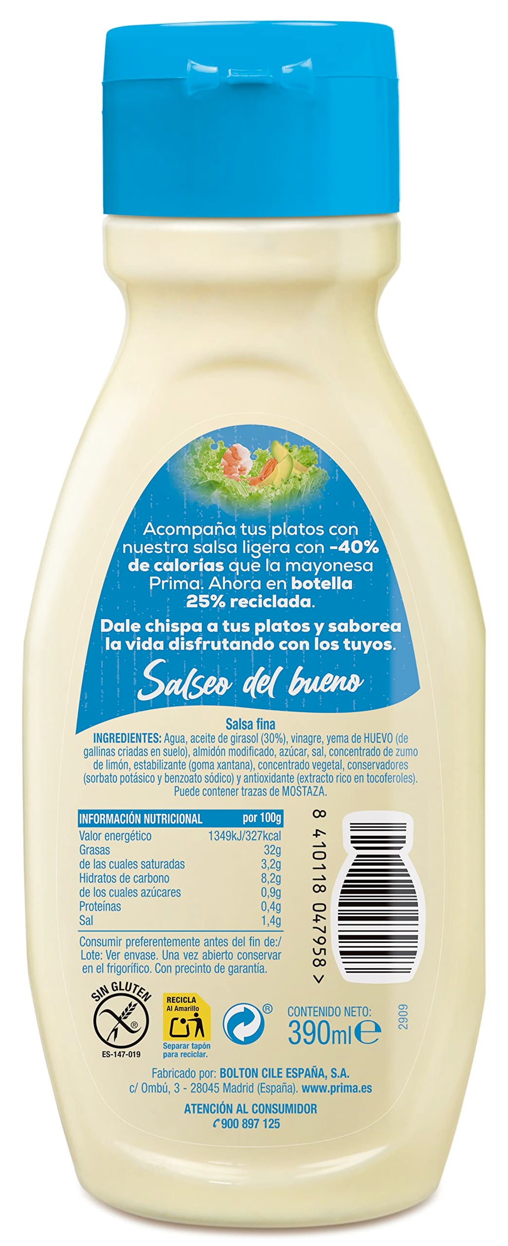 PRIMA MAYONESA LIGERA 390ML