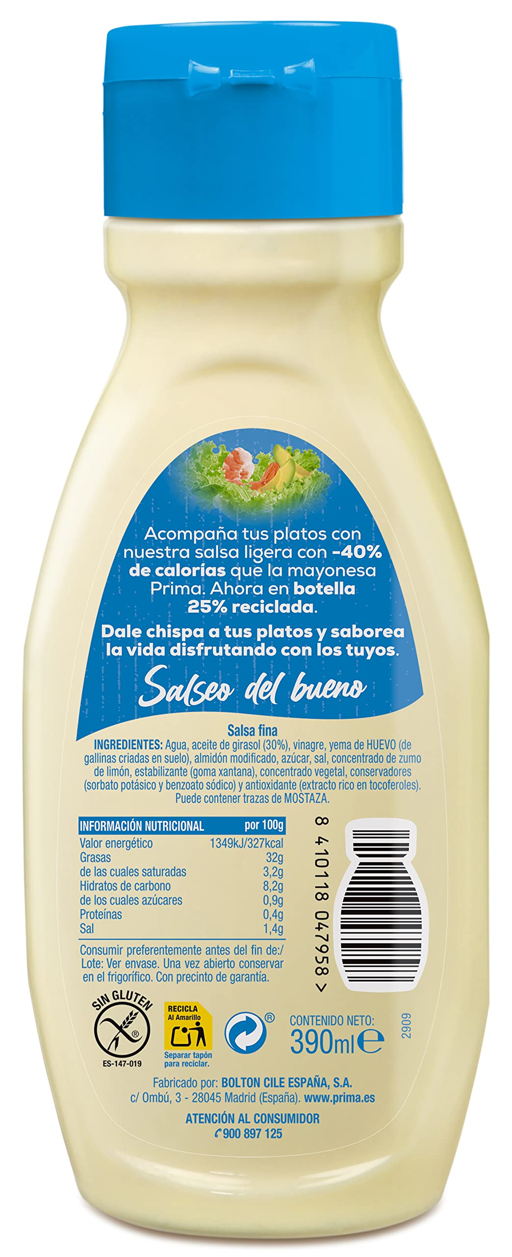 PRIMA MAYONESA LIGERA 390ML