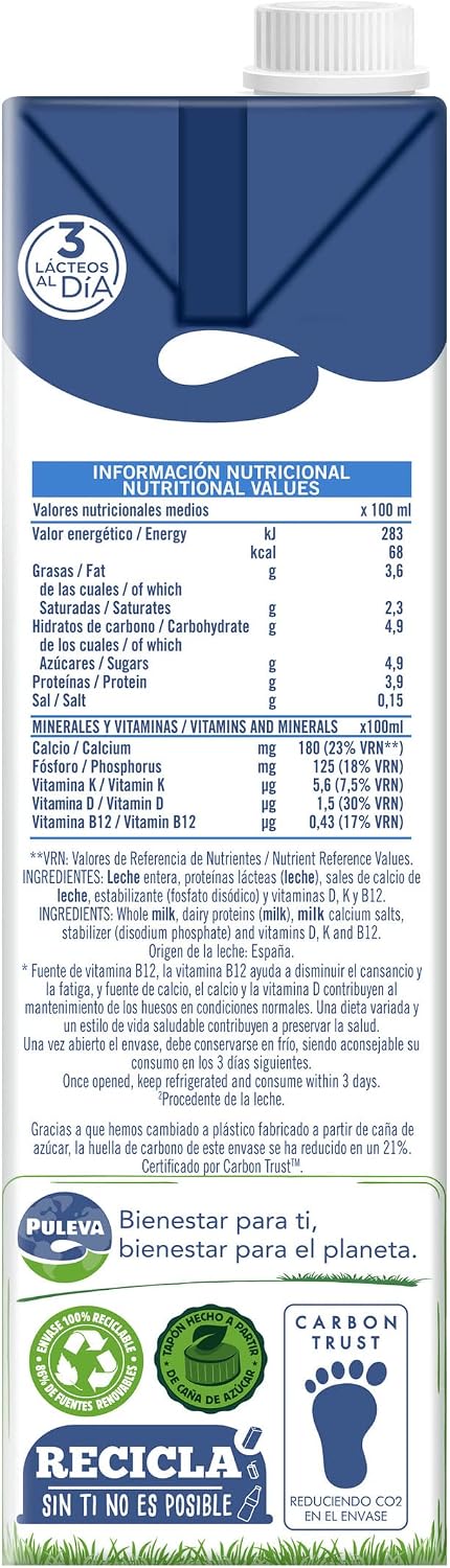 Puleva Leche Calcio Entera 1 L