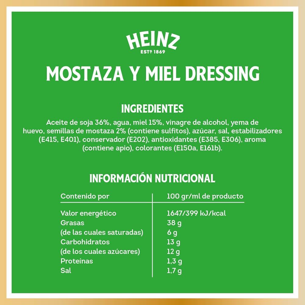 HEINZ SALSA MIEL Y MOSTAZA 400ML