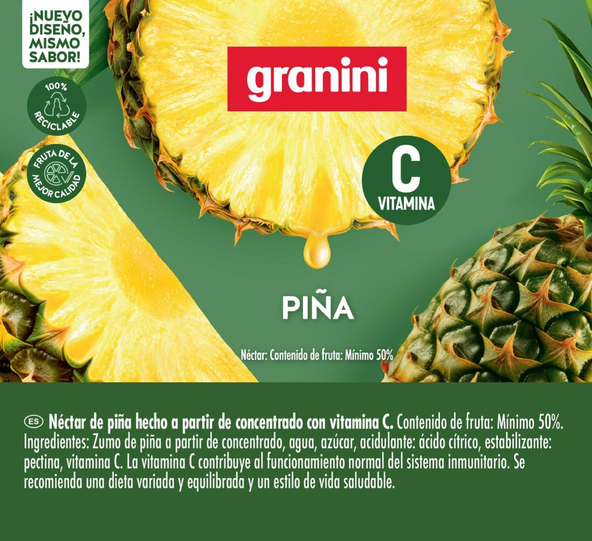 GRANINI NECTAR PIÑA PET 1 L.