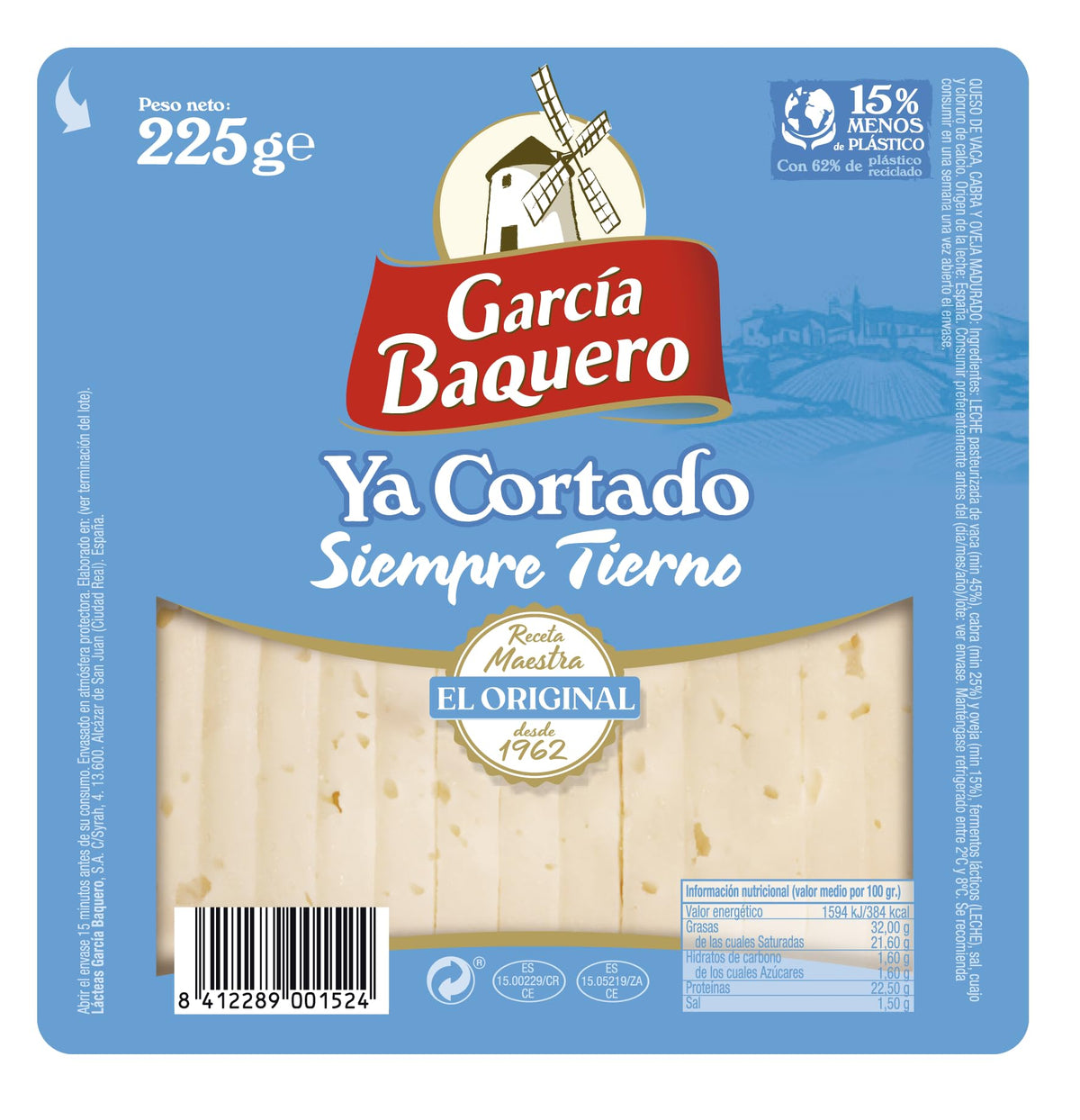 GARCIA BAQUERO Q.MAD.YA CORTADO SIEMPRE TIERNO CUÑA 250GR
