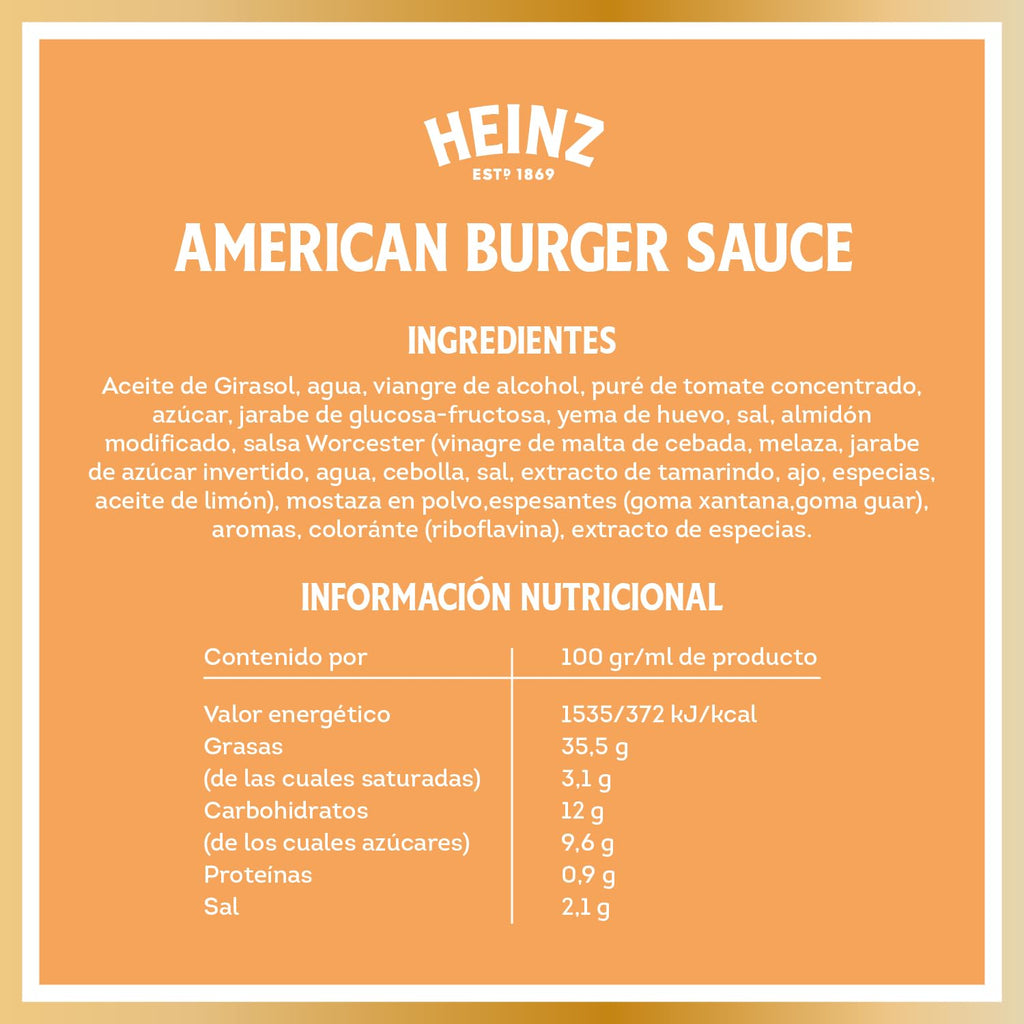 HEINZ SALSA AMERICAN BURGUER 220ML