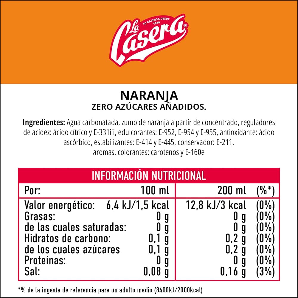 CASERA NARANJA LATA 33 CL.