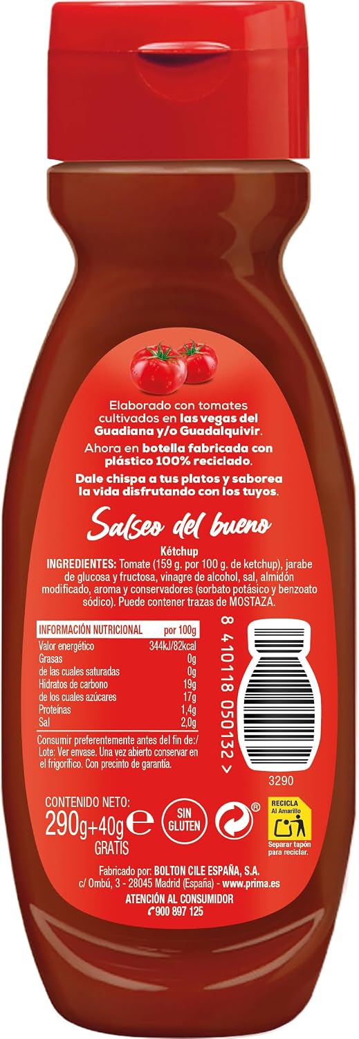PRIMA KETCHUP ORIGINAL 290+40 GRS