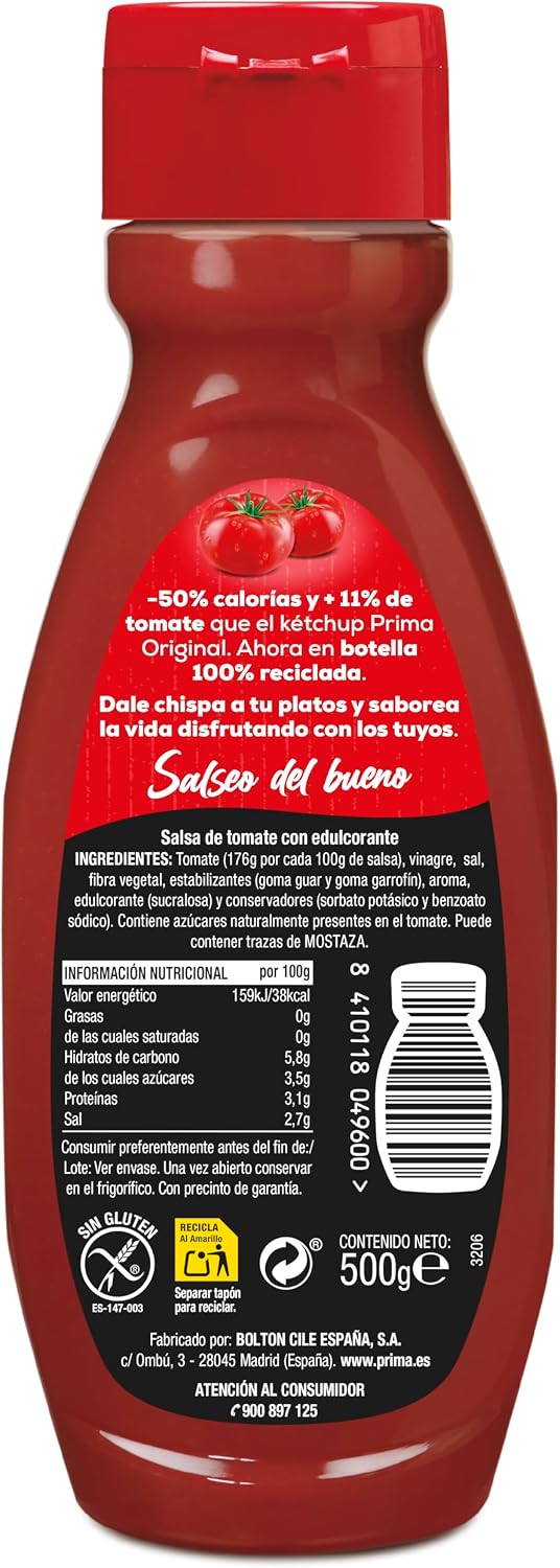 PRIMA KETCHUP CERO BOTE 500GR