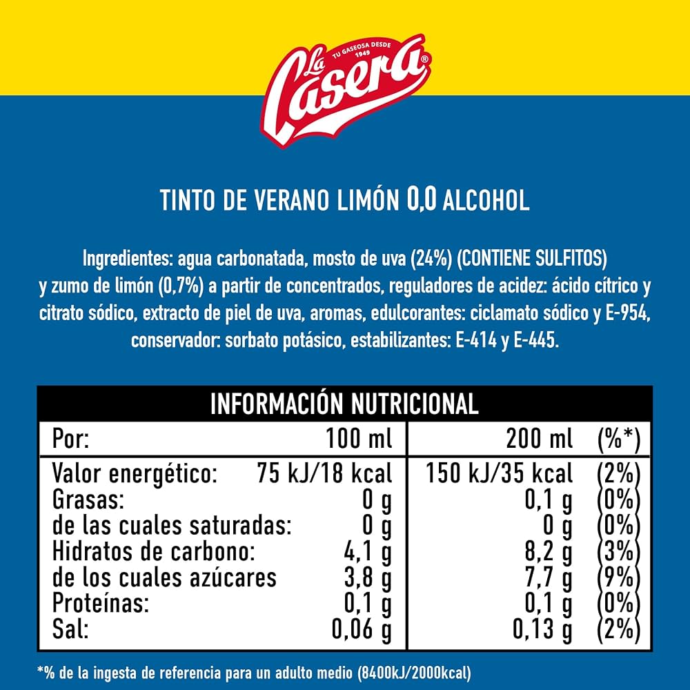 (*) TINTO VER. CASERA LIMON S/AL.LATA 33 CL.
