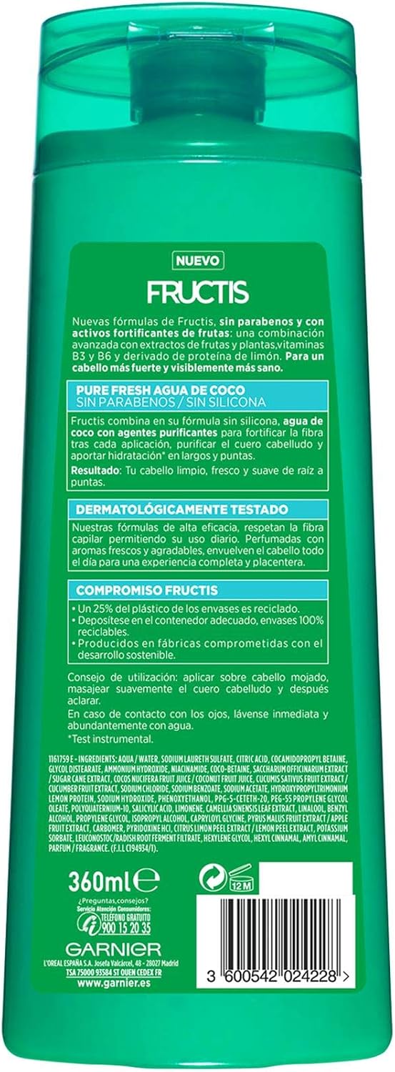 FRUCTIS CHAMPU AGUA DE COCO 380ML