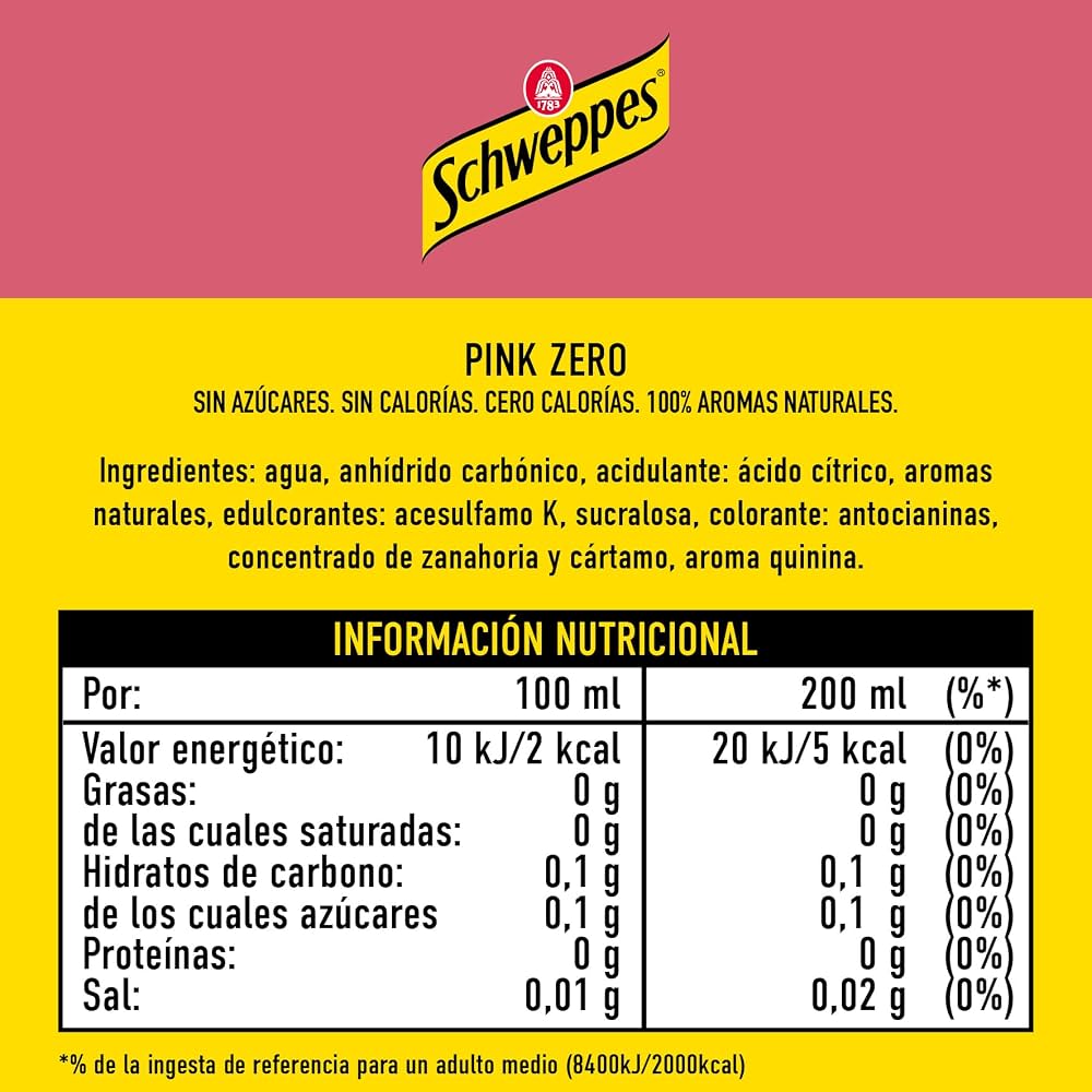SCHWEPPES TONICA ZERO PINK 25CL
