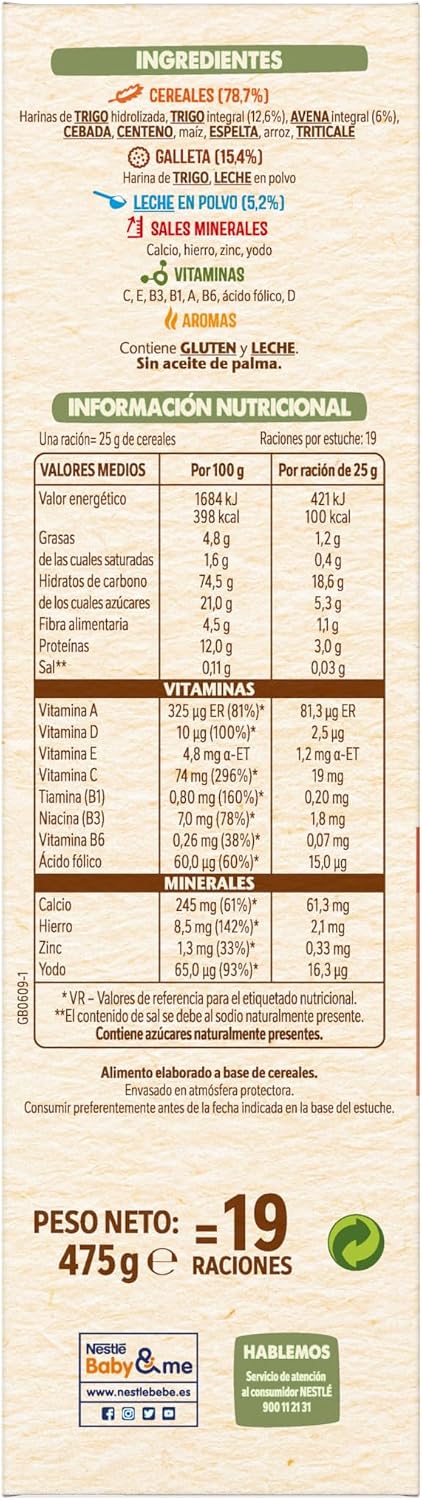 NESTLE PAPILLA 8 CEREALES MARIA 475GR Ç