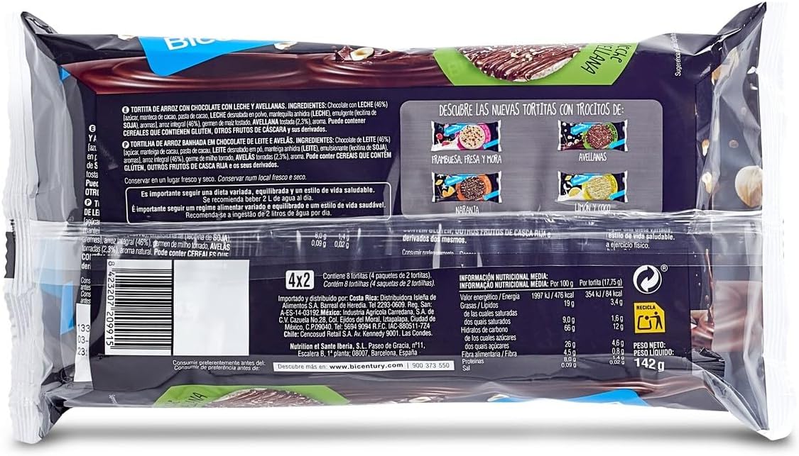 BICENTURY TORTITAS CHOCOLATE & AVELLANA PACK 4 142GR