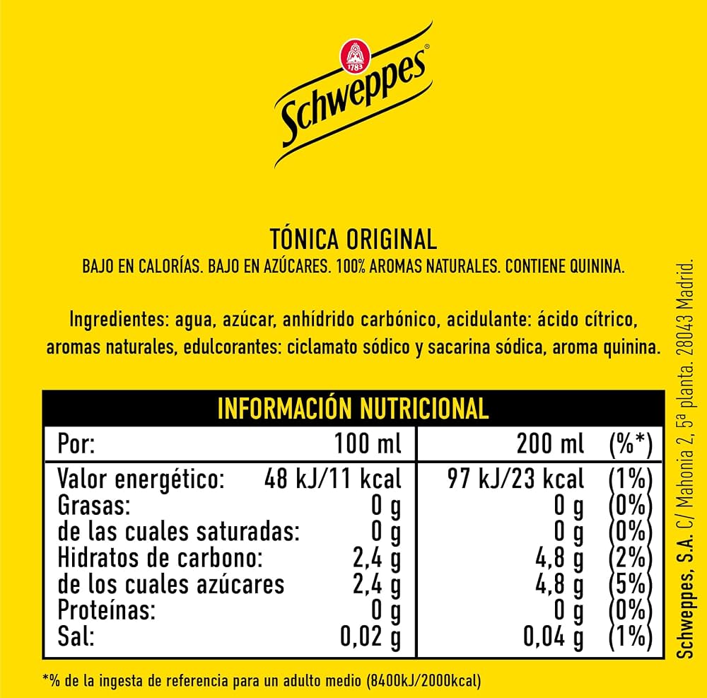 SCHWEPPES TONICA PACK-4 UNDS.