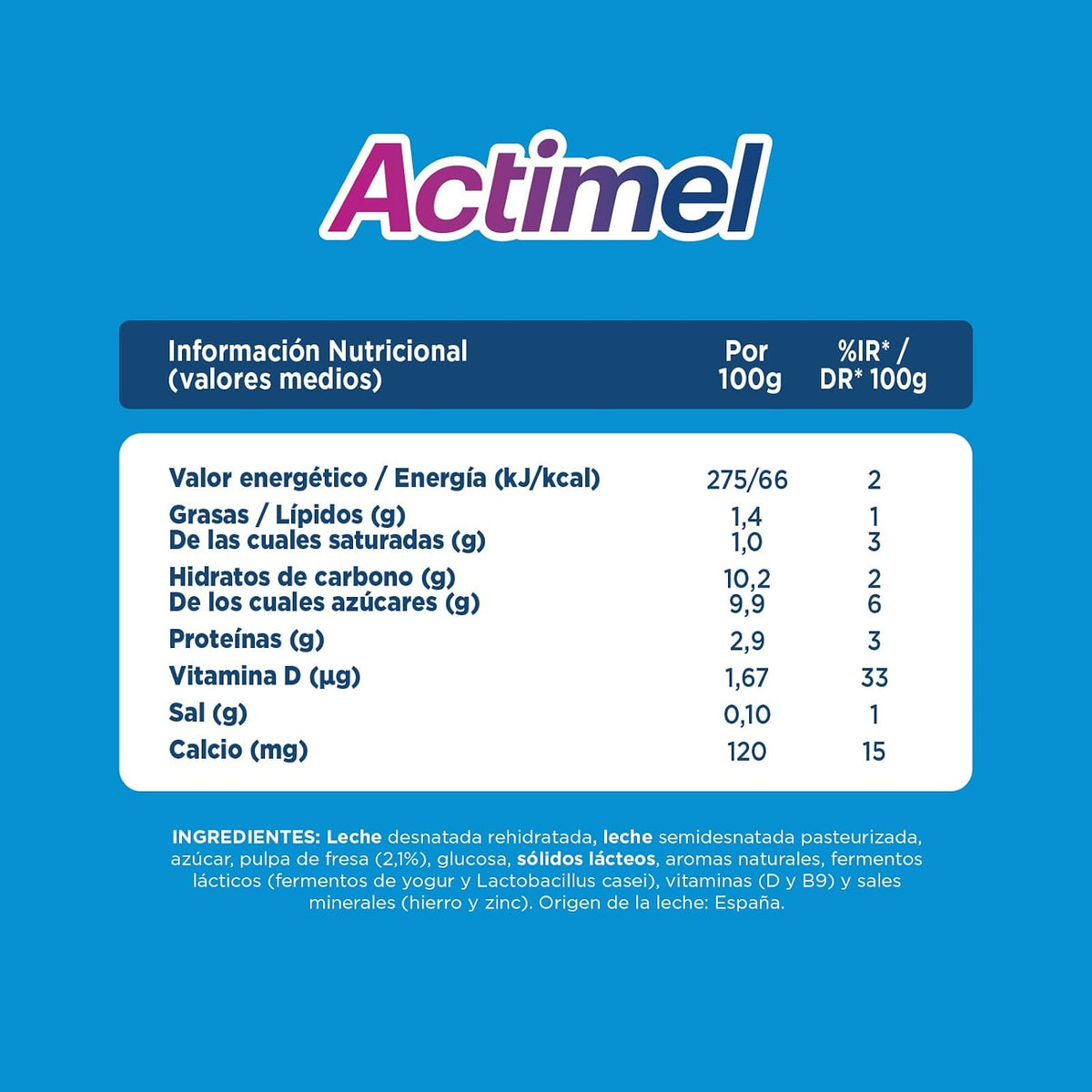 DANONE ACTIMEL LIQ FRESA PACK-12 UN