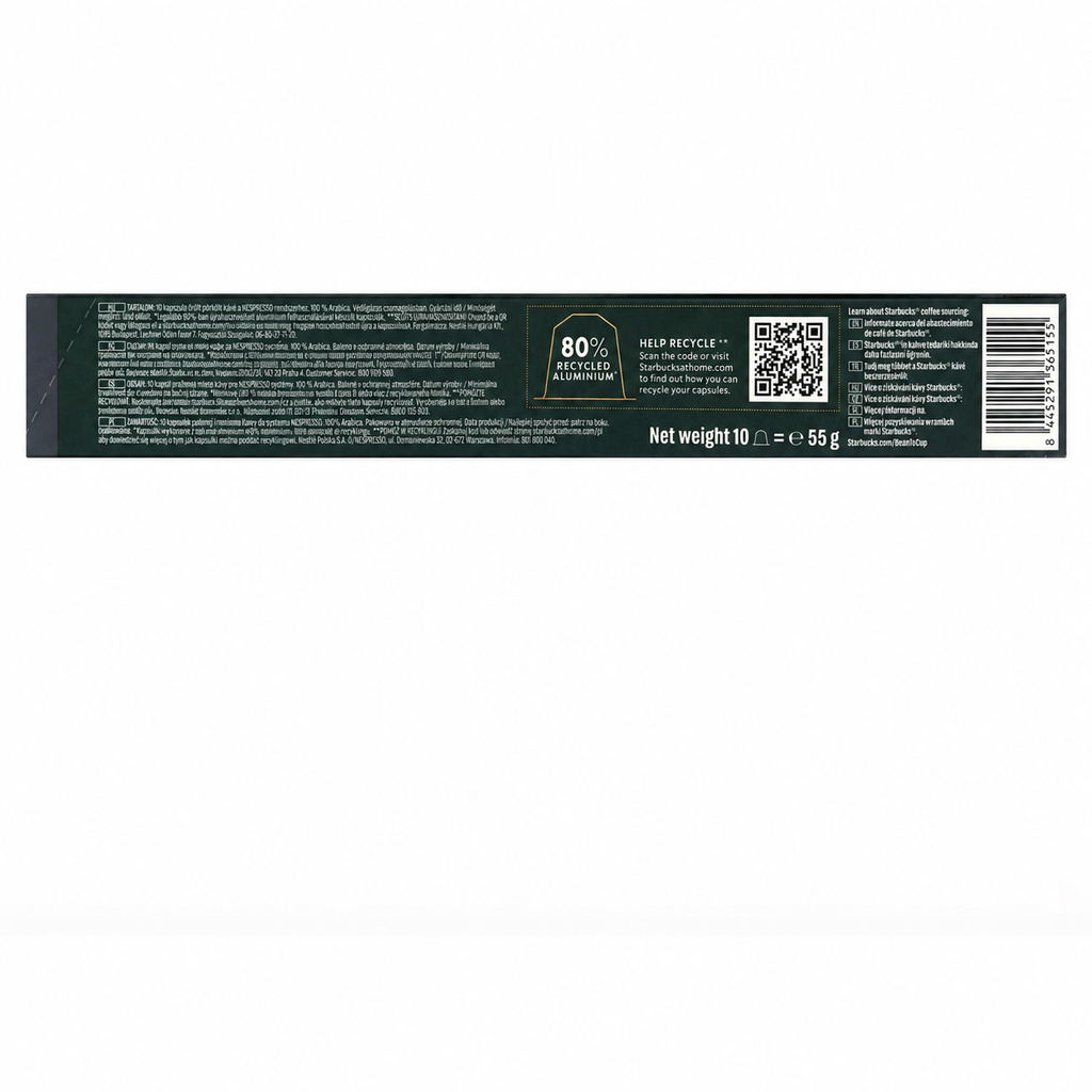 STARBUCKS ESPRESSO ROAST PACK 10 CAPSULAS 57GR