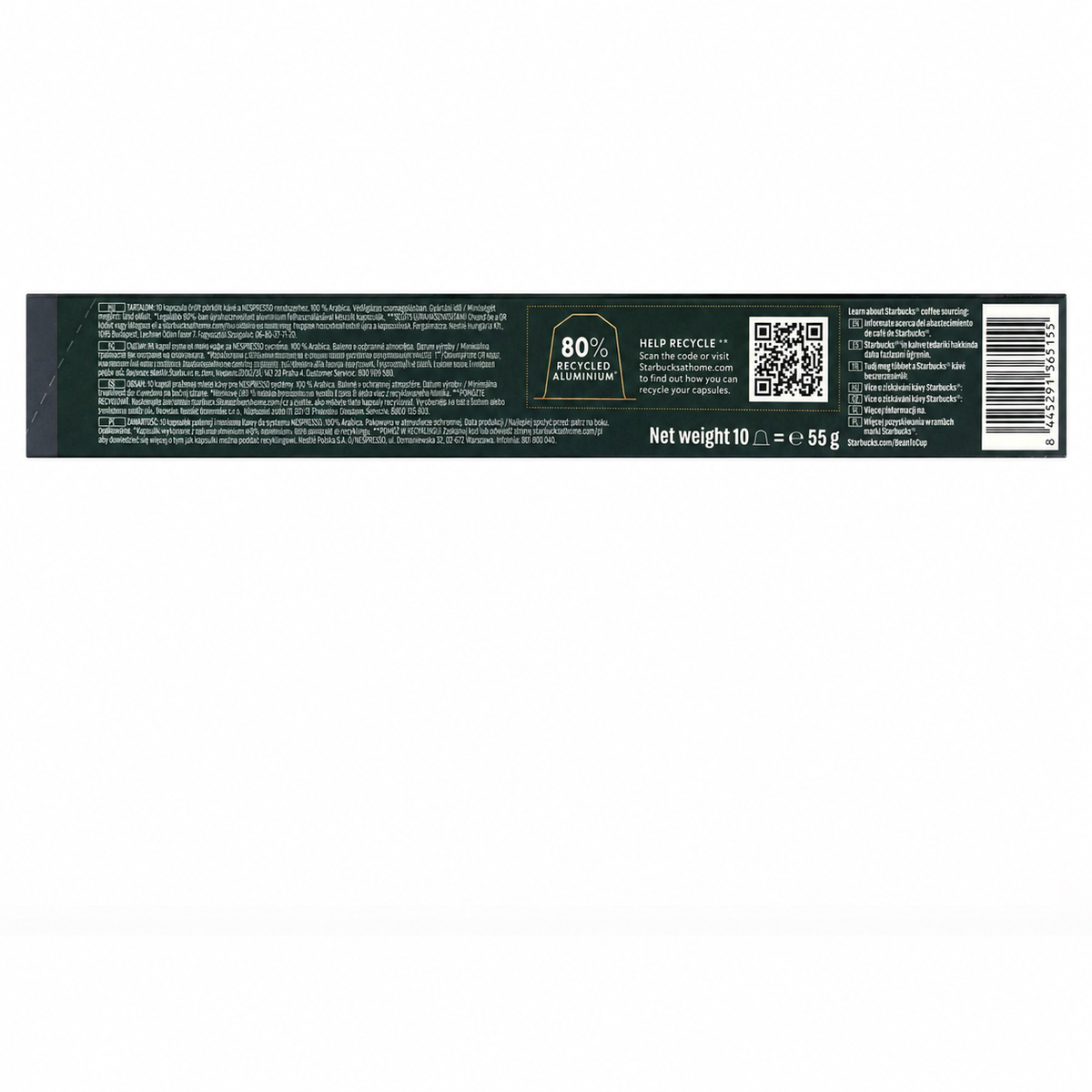 STARBUCKS ESPRESSO ROAST PACK 10 CAPSULAS 57GR