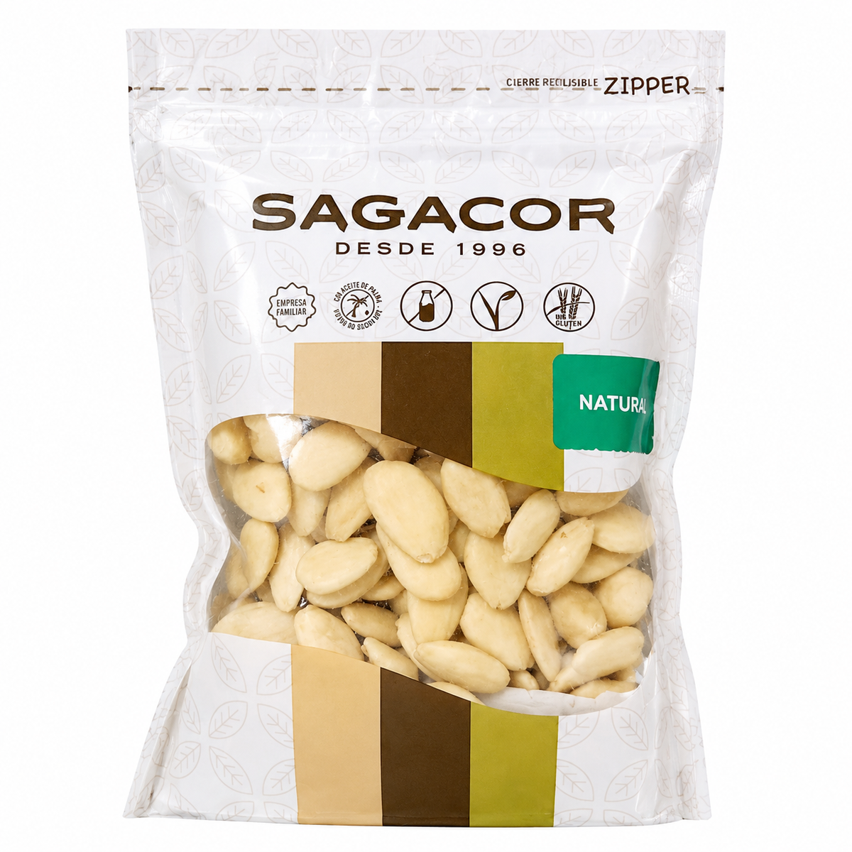 SAGACOR NATURAL ALMENDRA PIEL CRUDA DOYPACK 200GR