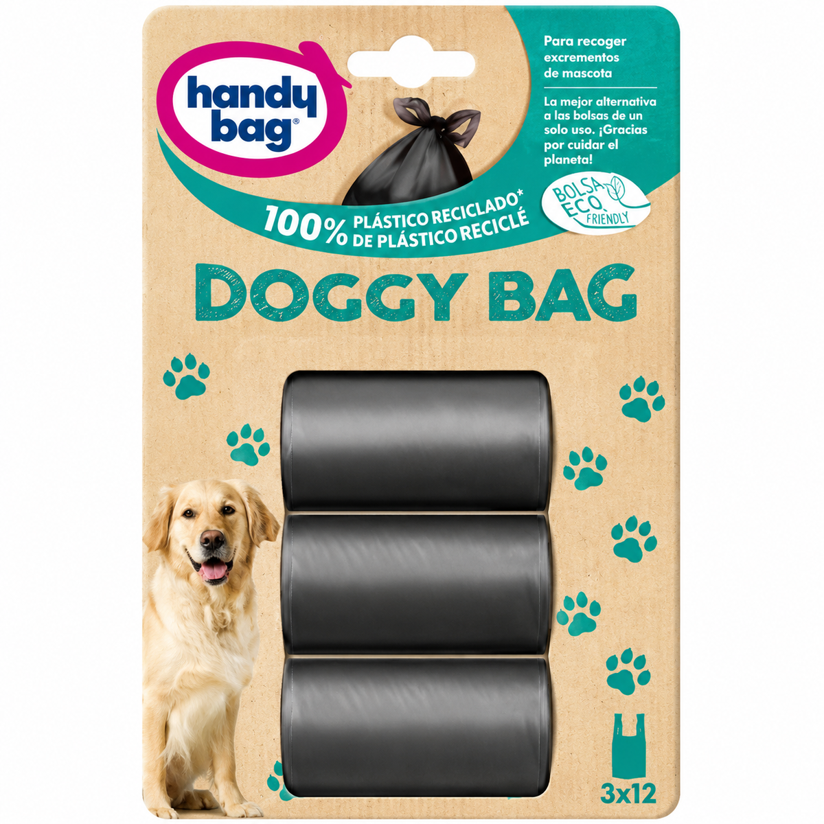 HANDY BAG BOLSAS BASURA MASCOTAS PACK 3 X 12