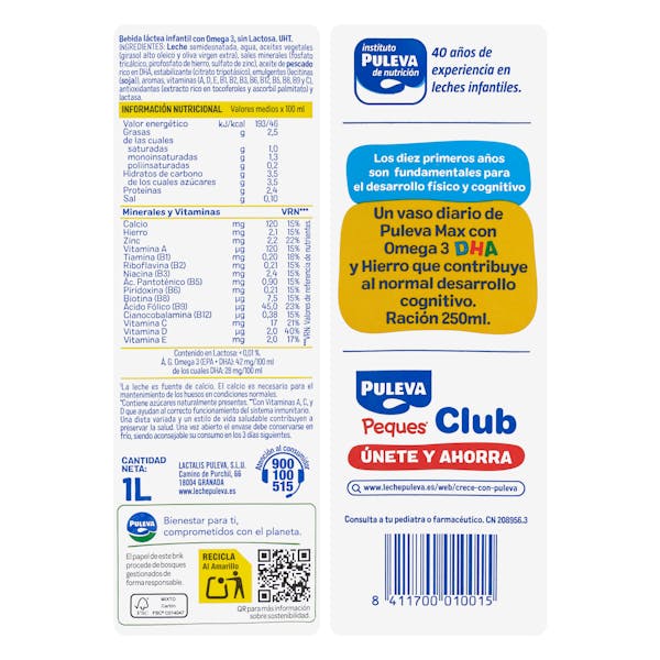 Puleva Leche Max Energia/crto. 1 L