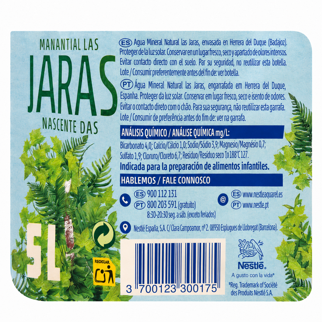 AQUAREL AGUA GARRAFA 5L