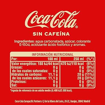 Coca-Cola Zero sin Cafeina 2 L