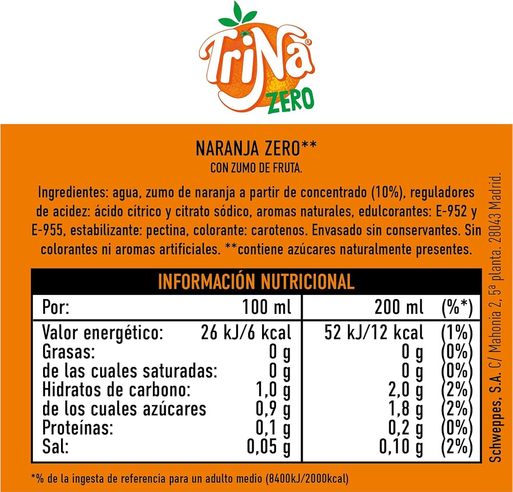 TRINA NARANJA ZERO 1,5L