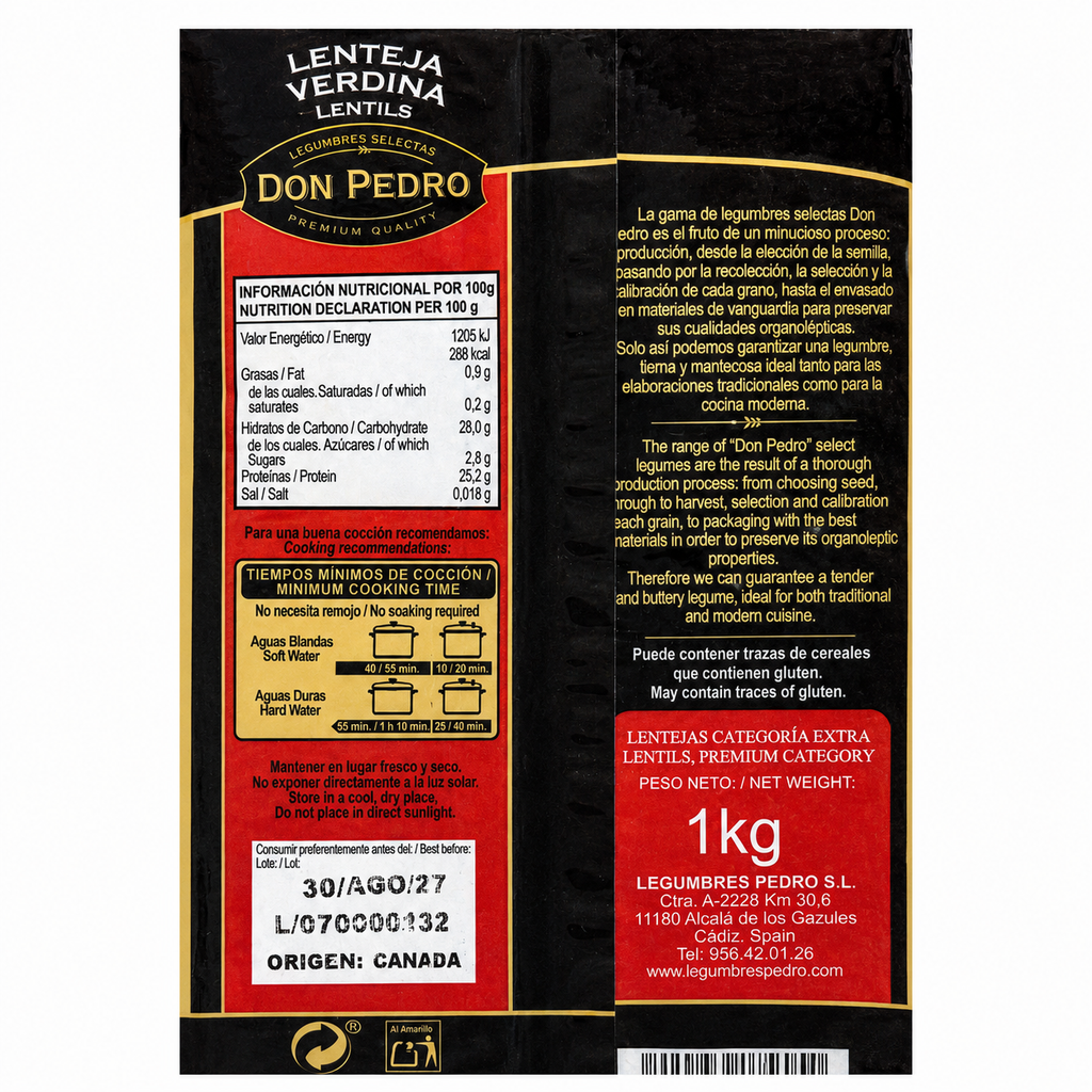 DON PEDRO LENTEJAS PARDINAS 1KG