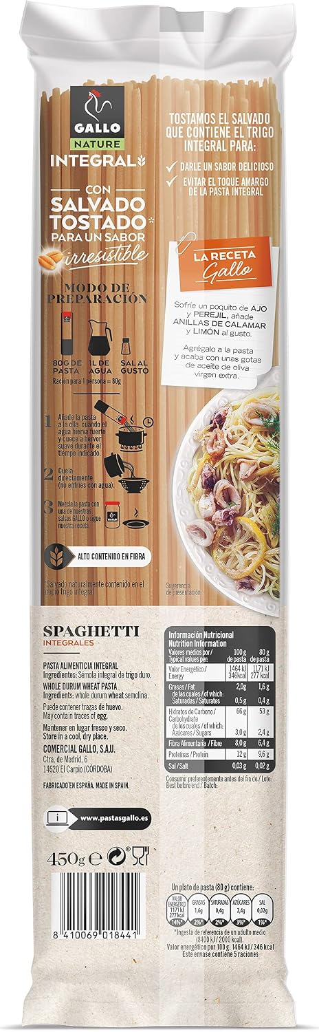 GALLO SPAGUETI INTEGRALES 450GR