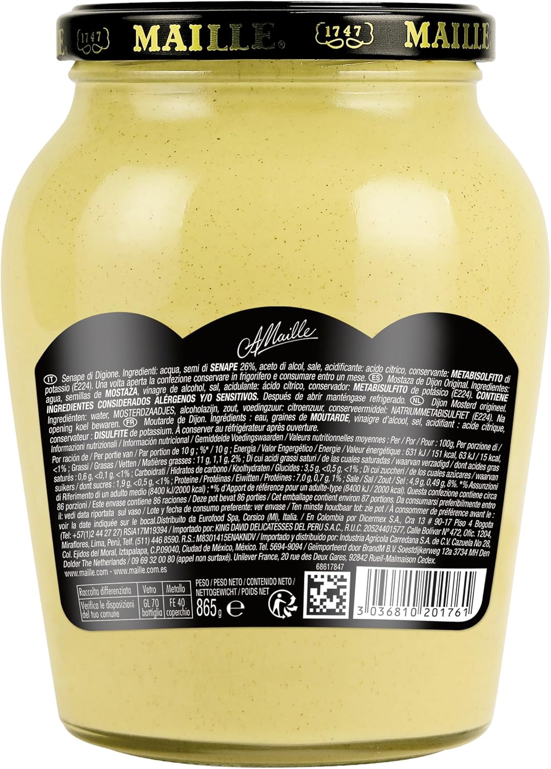 MOSTAZA MAILLE DIJON 215 GR