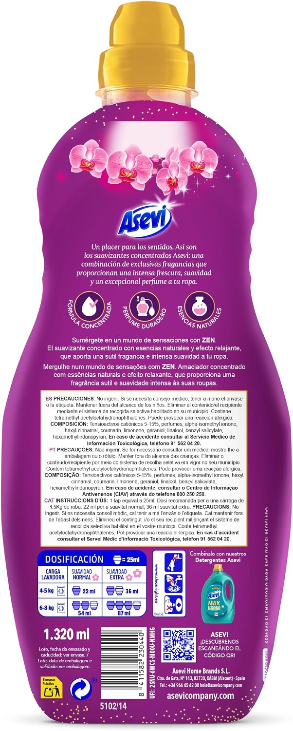 Asevi Suavizante Concentrado Zen 1.5l