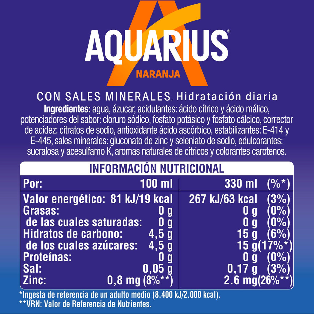 Aquarius Naranja Lata 33 cl