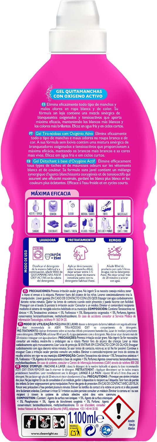 ASEVI OXY QUITAMANCHAS ROPA BLANCA Y COLOR 1,100L
