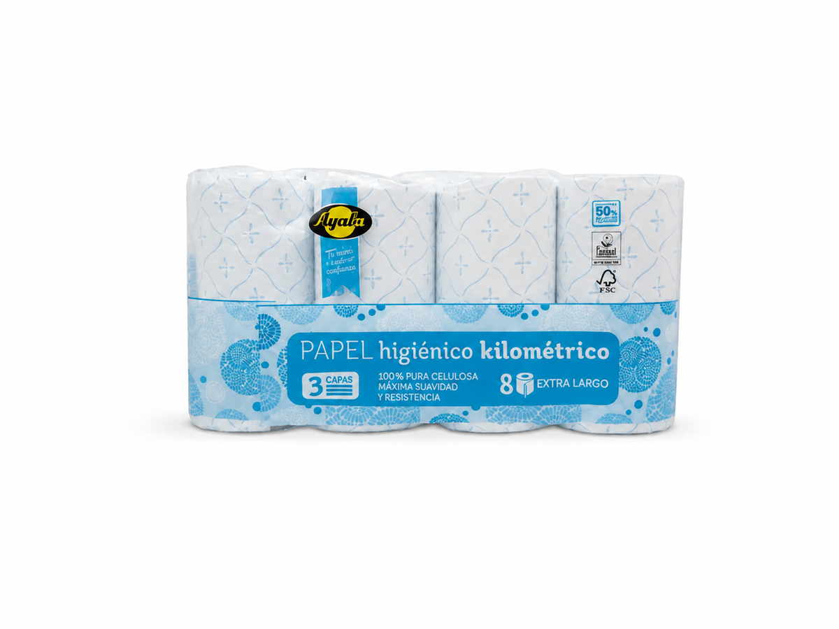 Papel Higienico Ayala 3 Capas Pack 8 Ud