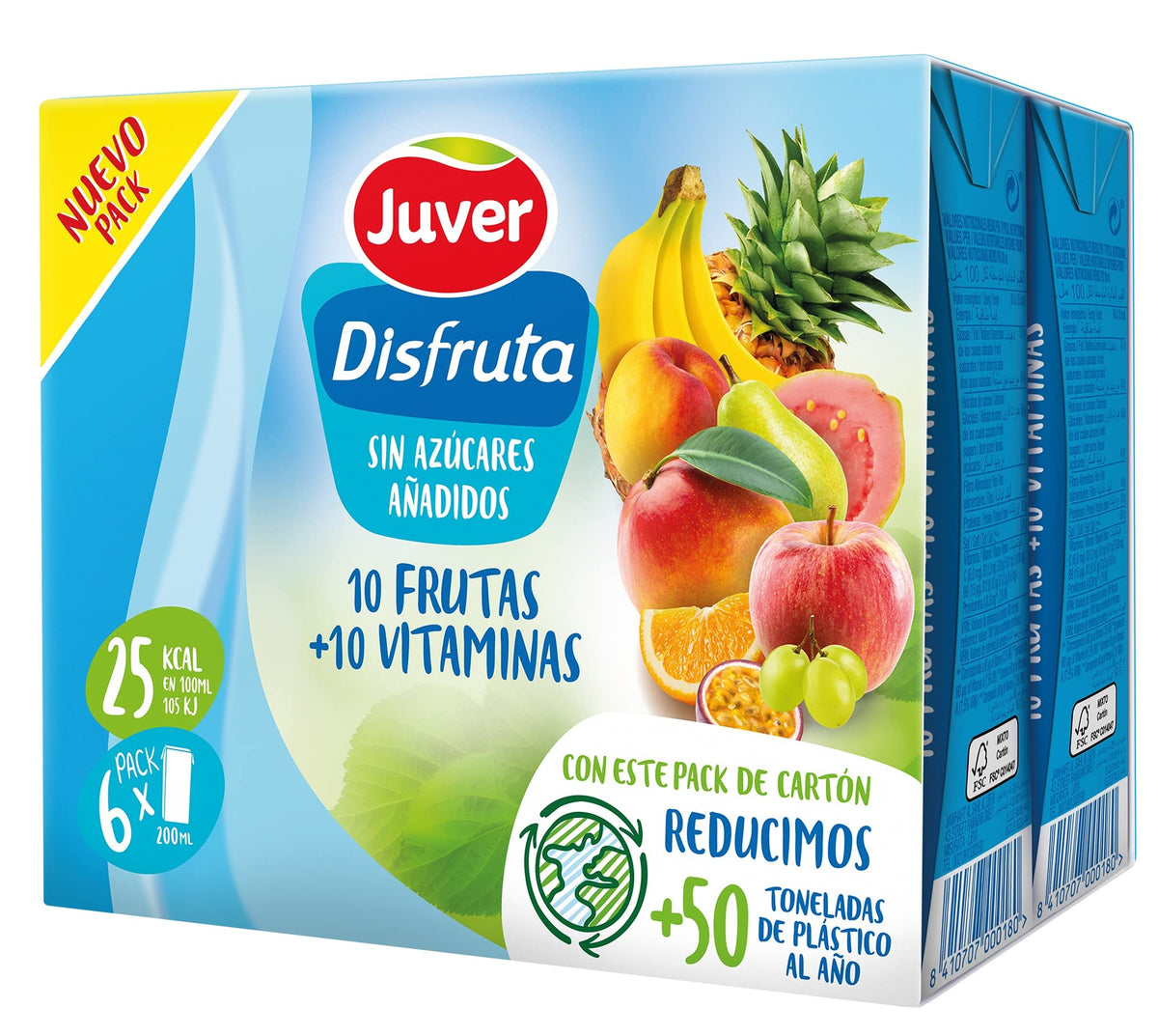 JUVER DISFRUTA 10 FRUTAS+VITAM PACK-6X200ML