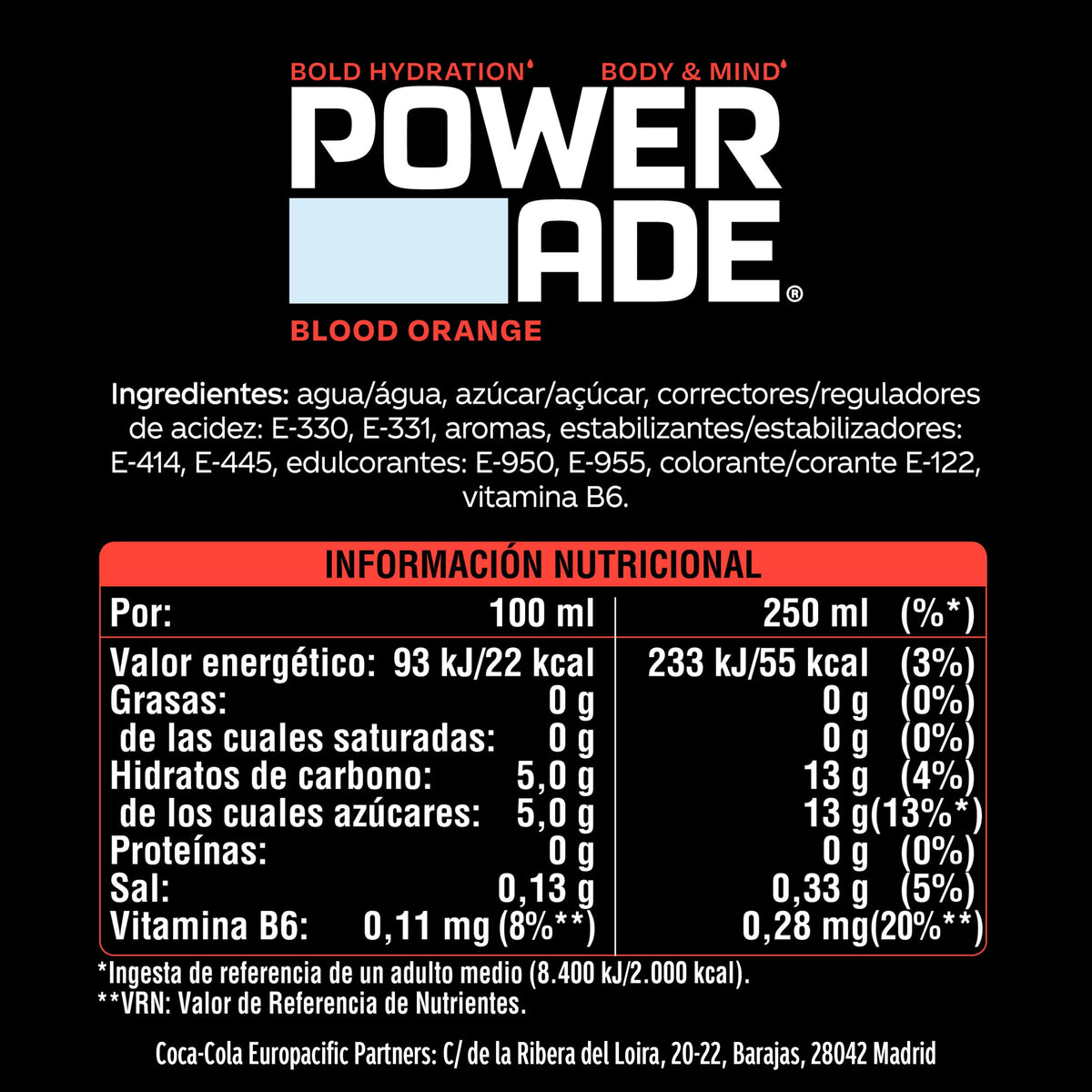 POWERADE BLOOD ORANGE 500ML
