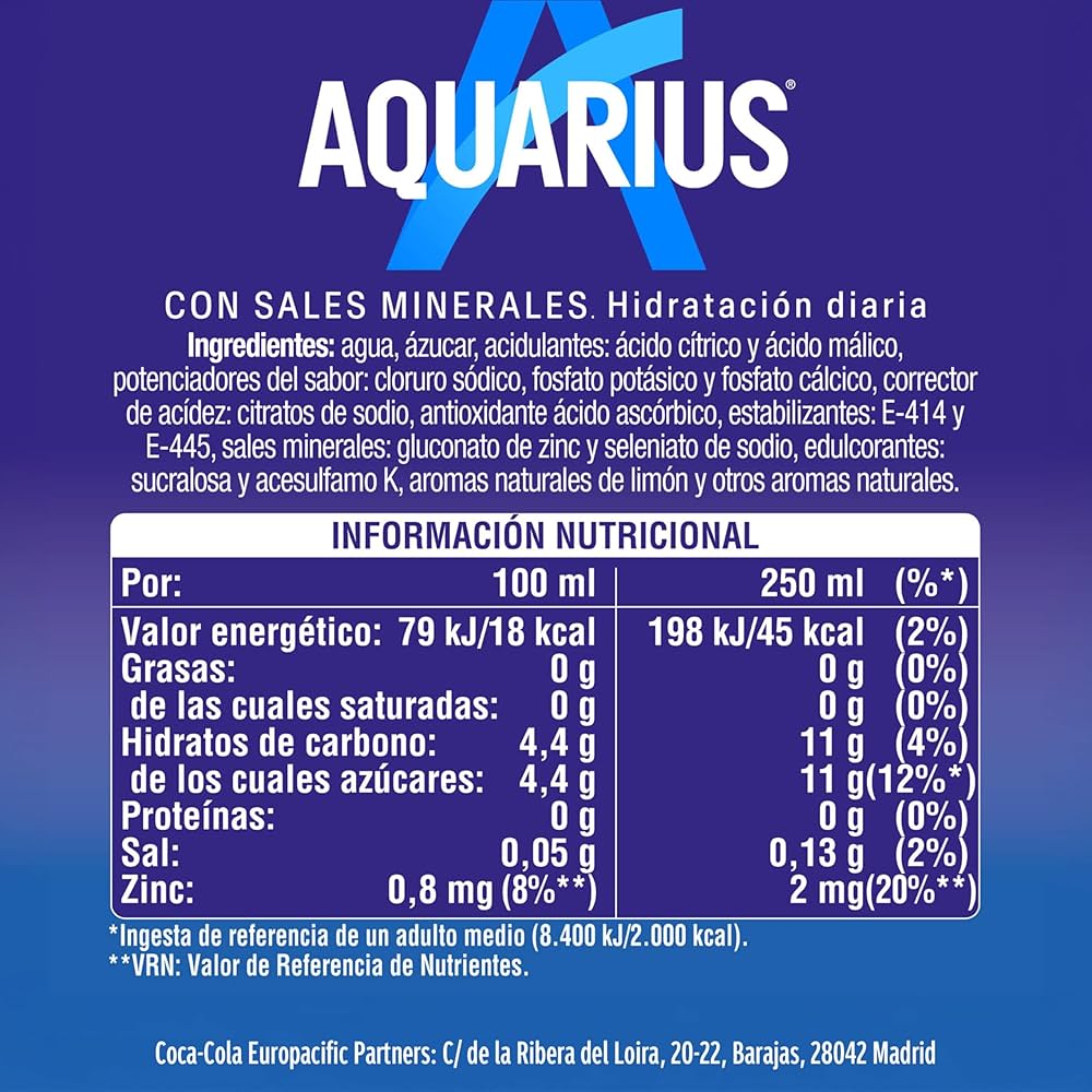 AQUARIUS LIMON BOTELLA 500ML