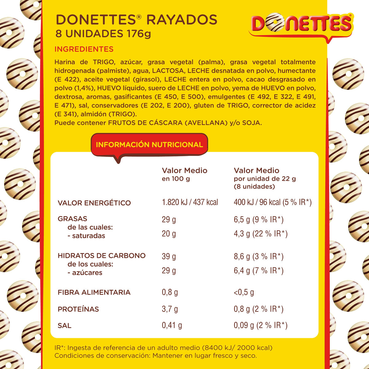 BIMBO DONETTES RAYADOS 8U