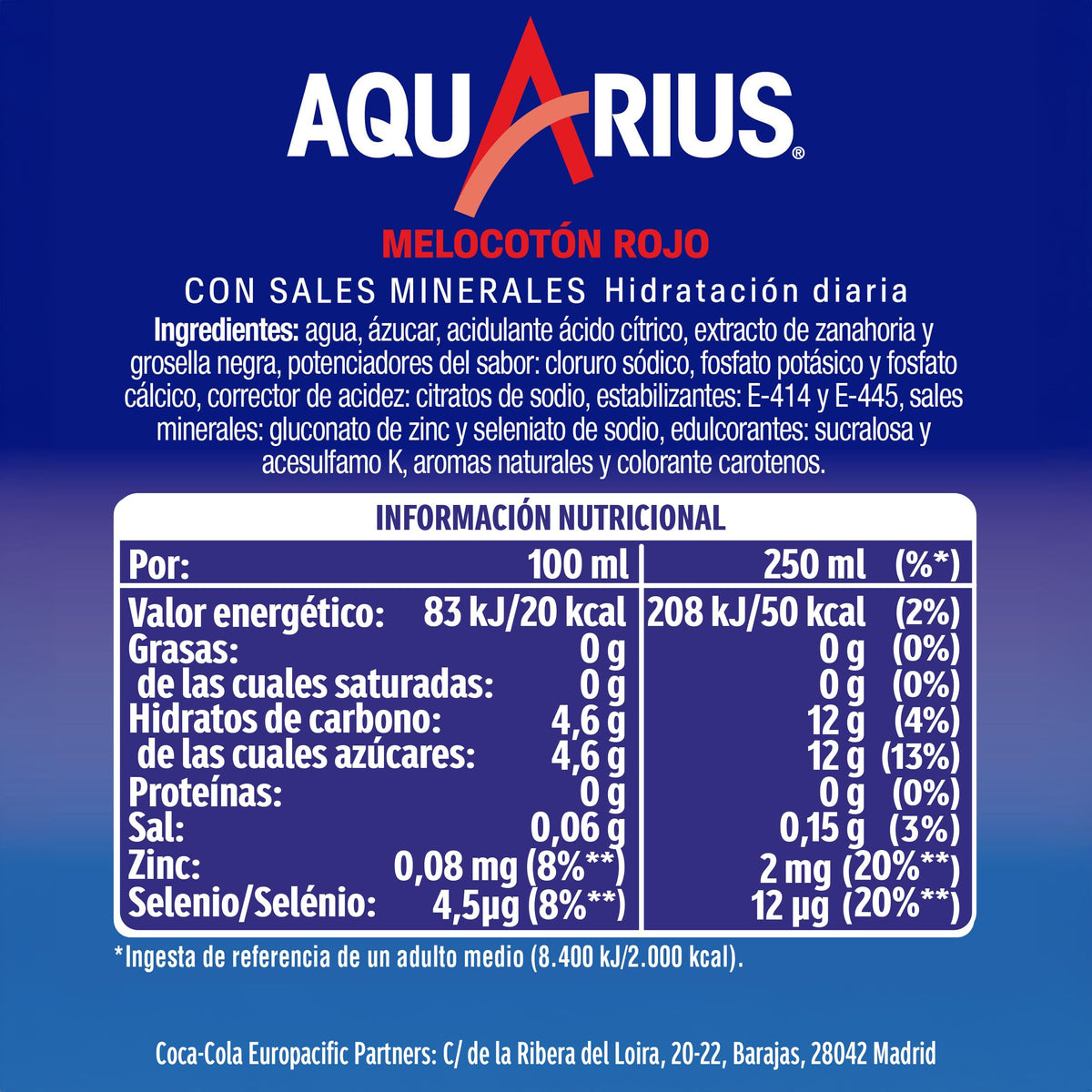 AQUARIUS MELOCOTON ROJO BOTELLA 1,5L