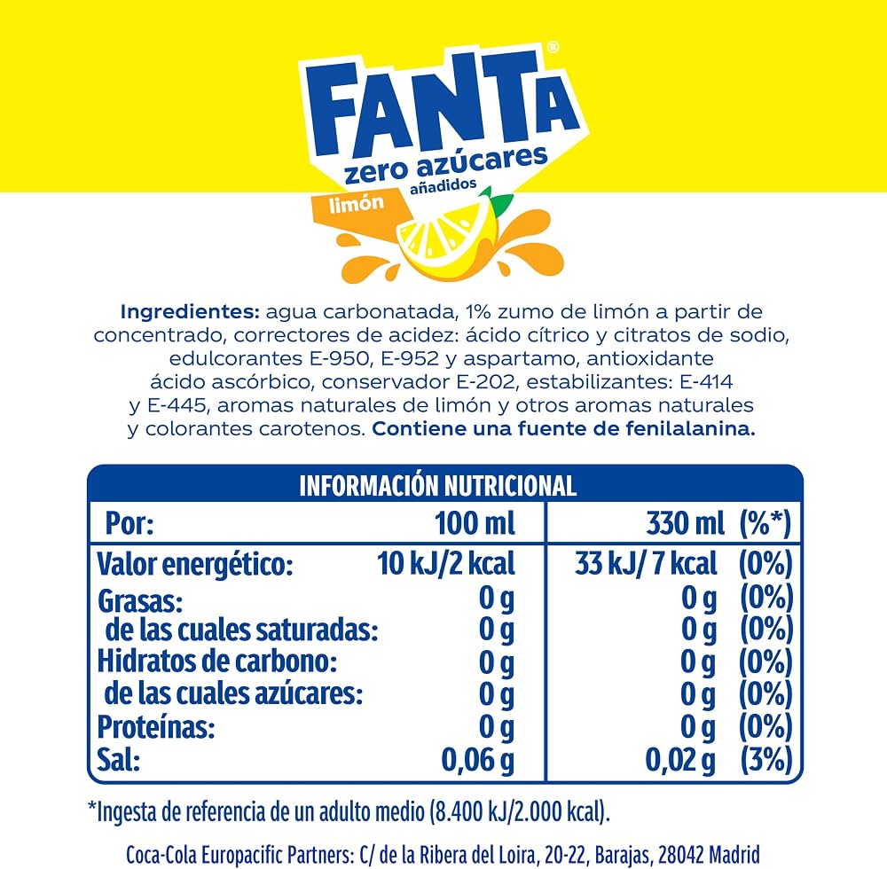 FANTA LIMON ZERO LATA 33 CL.
