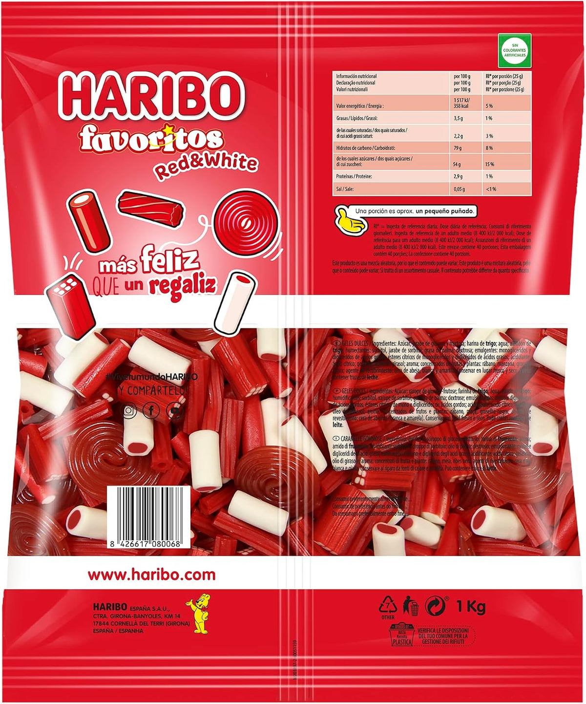 HARIBO FAVORITOS RED&WHITE 1KG