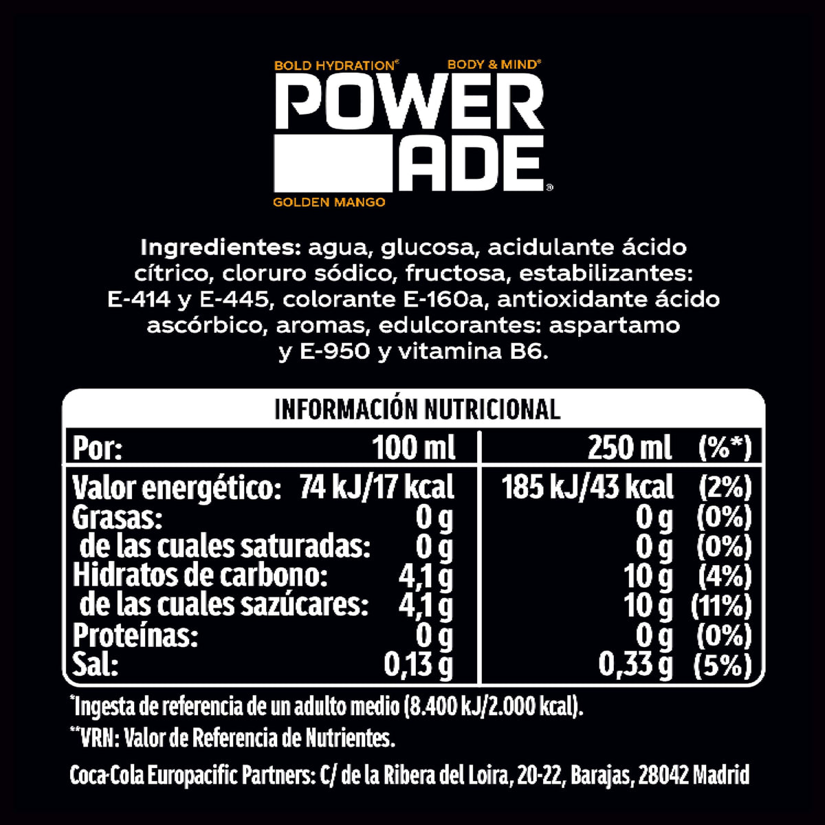 POWERADE GOLDEN MANGO 500ML