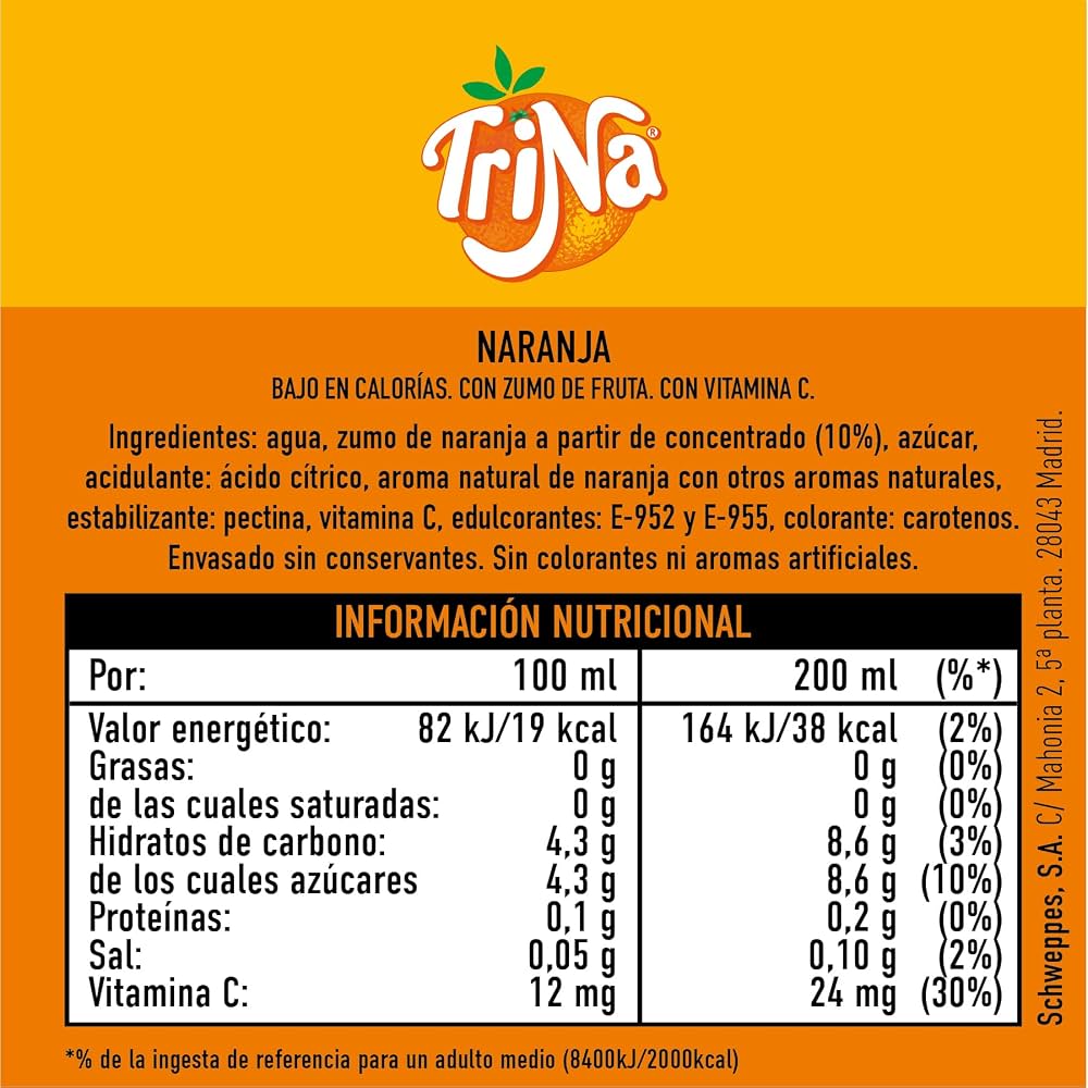 TRINA NARANJA BOTELLA 1.5 L.