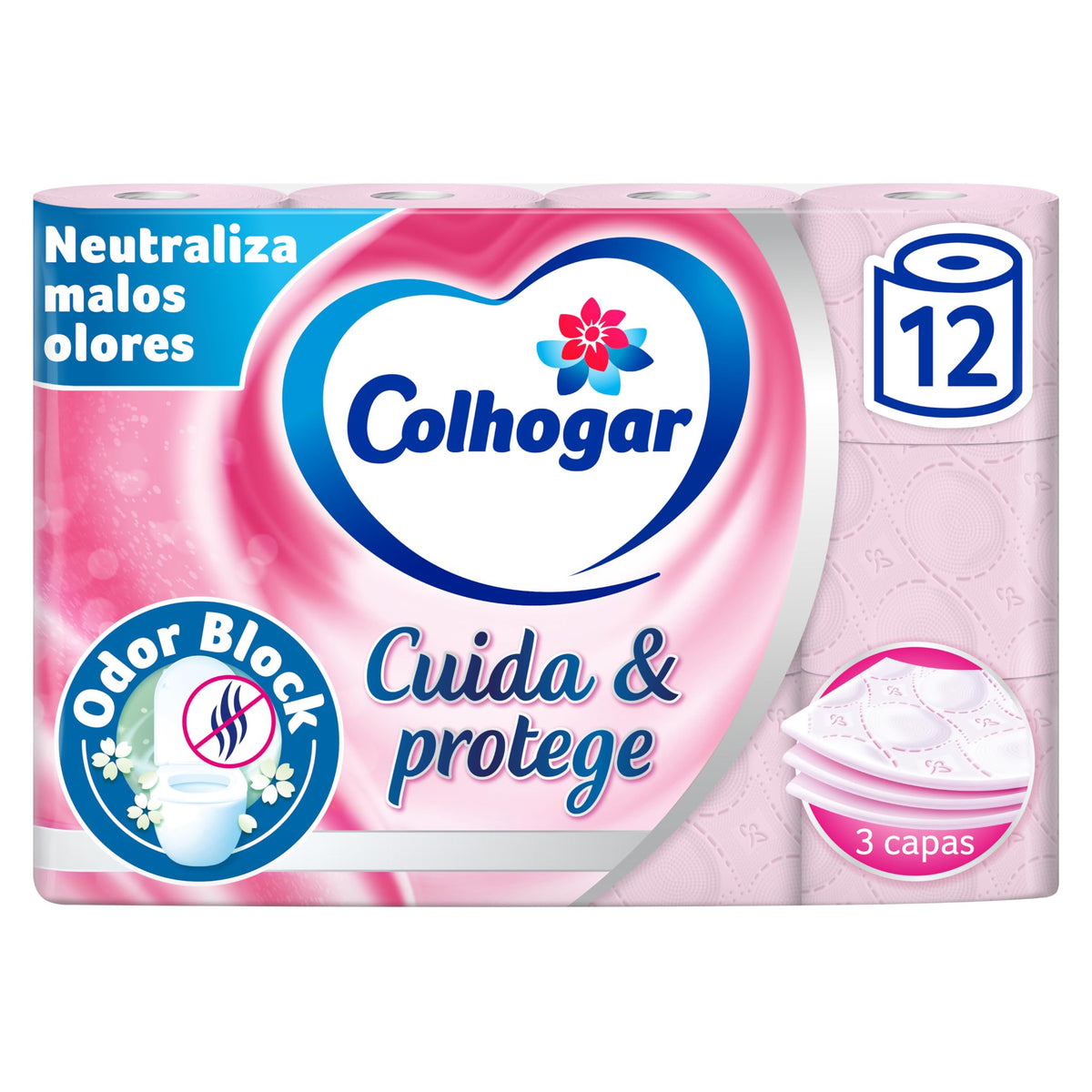 Colhogar Papel Higienico Rosa Protect 12 Rollos
