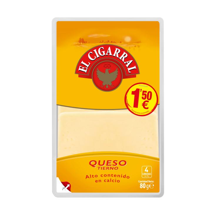 CIGARRAL QUESO TIERNO LONCHAS 80GR