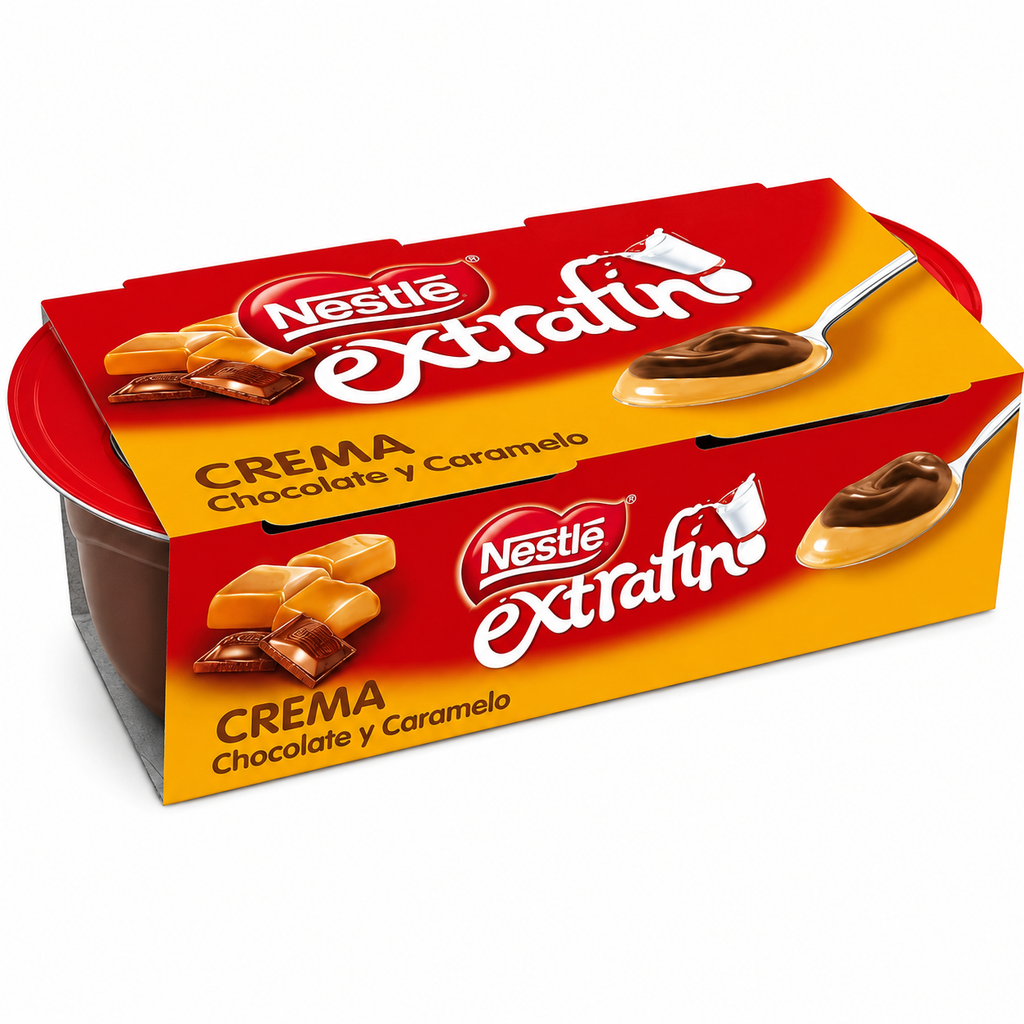 NESTLE EXTRAFINO CREMA CHOCOLATE Y CARAMELO PACK 2 X 70GR