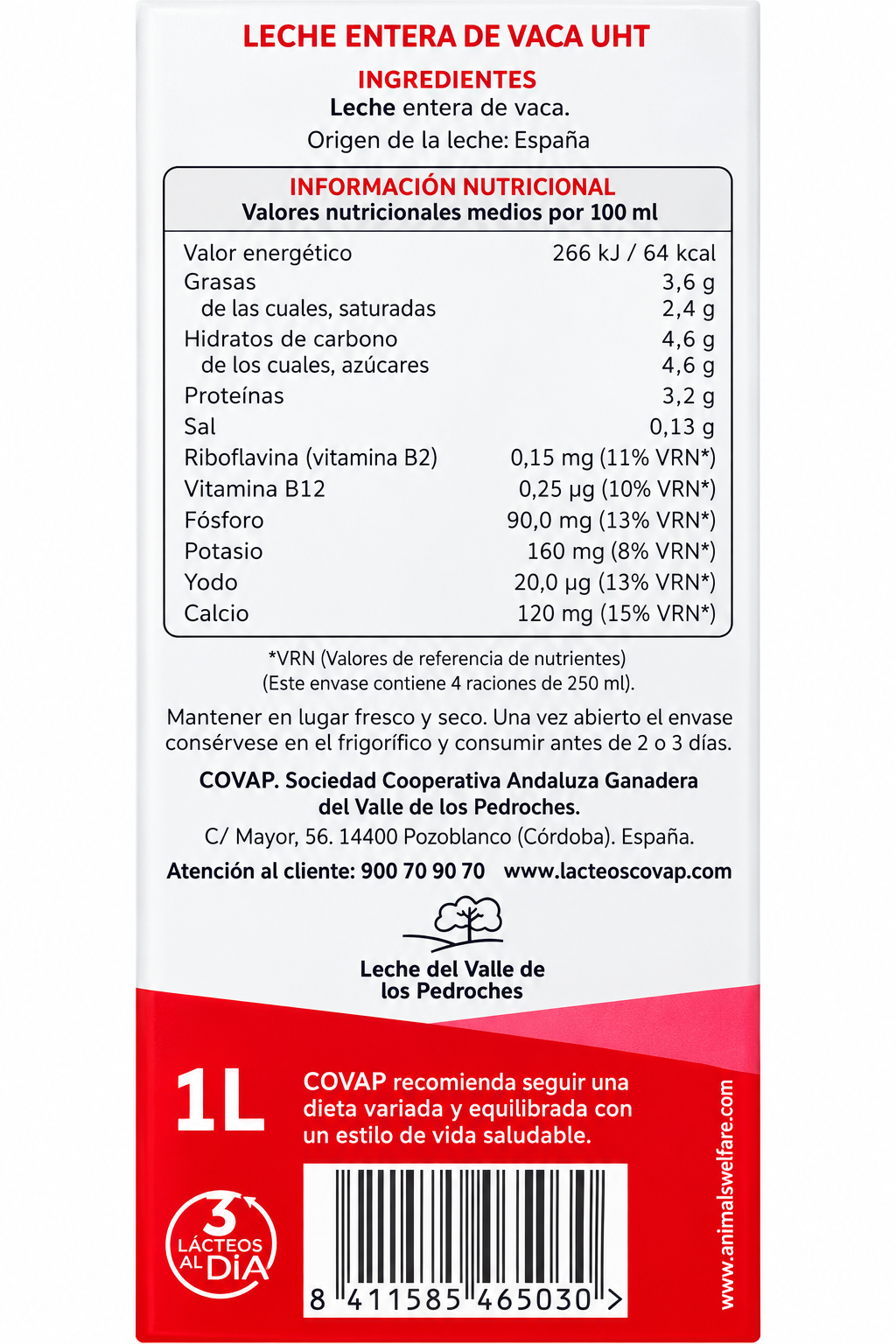 LECHE COVAP ENTERA BRIK 1 L.