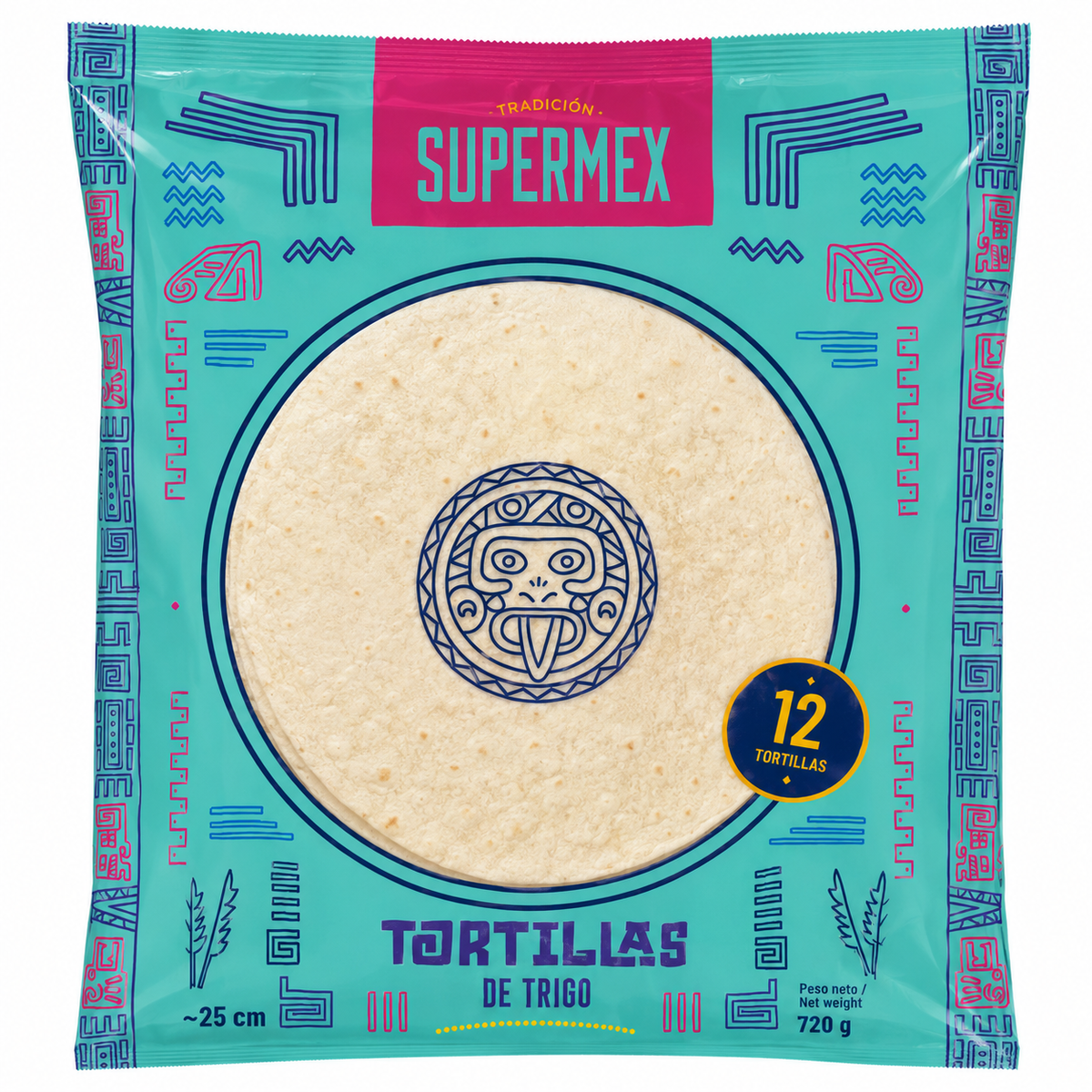 SUPER MEX TORTILLAS TRIGO PACK 12 25CM