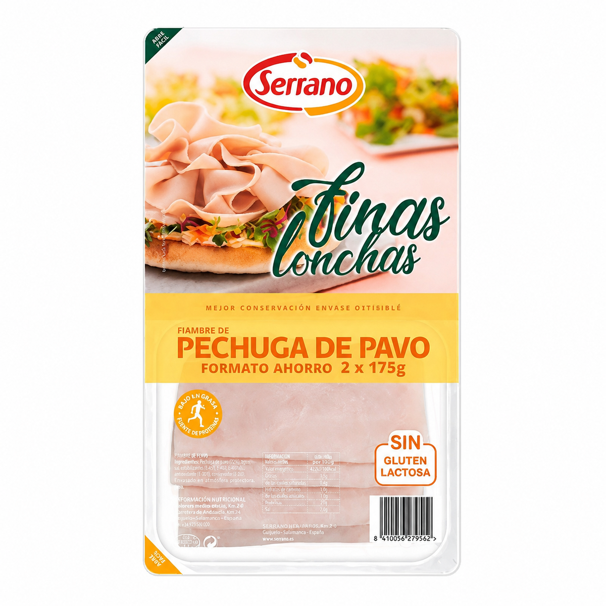 SERRANO PECHUGA PAVO FINAS LONCHAS PACK-2X175GR
