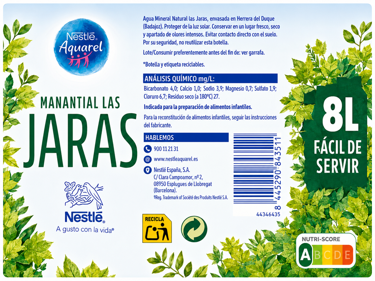 Aquarel Agua Garrafa 8 L