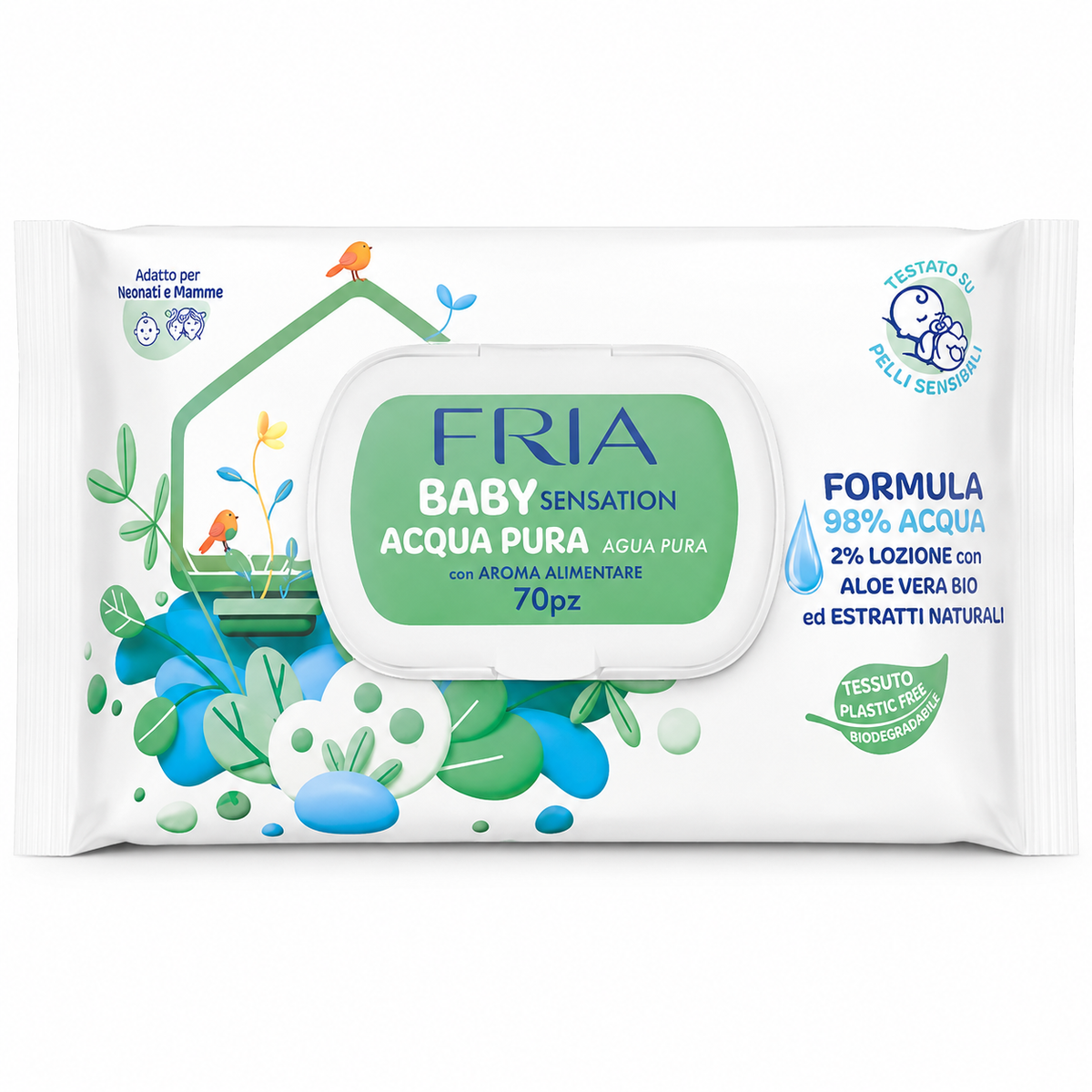 FRIA TOALLITAS BABY SENSATION ACQUA PURA PACK 70 UN.